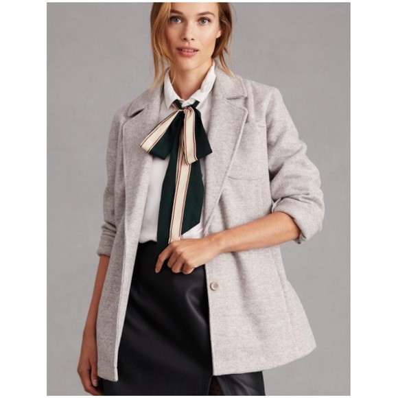 Anthropologie Pilcro Blazer Jacket New Easy Knit Natural Beige Size Medium NWT - Picture 2 of 10